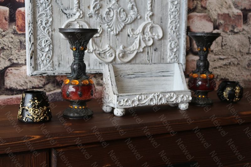 Neiwel Vintage Loa Eskitme Beyaz Stand Raf