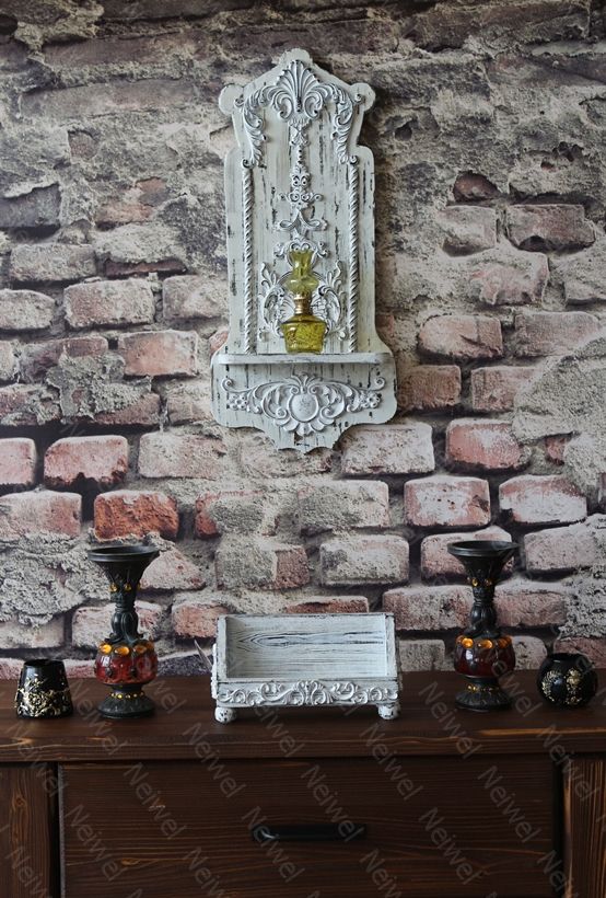 Neiwel Vintage Loa Eskitme Beyaz Stand Raf