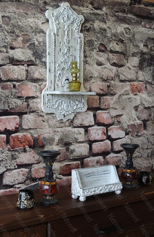 Neiwel Vintage Loa Eskitme Beyaz Stand Raf
