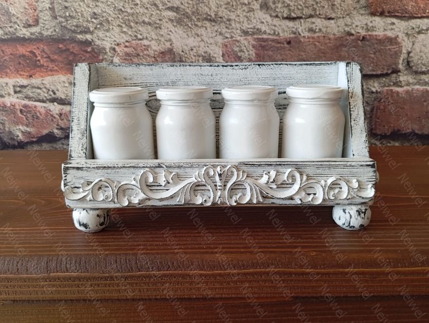 Neiwel Vintage Loa Eskitme Beyaz Stand Raf