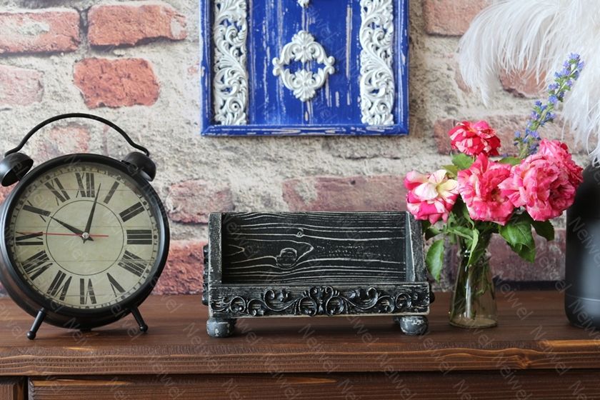Neiwel Vintage Loa Eskitme Siyah Stand Raf