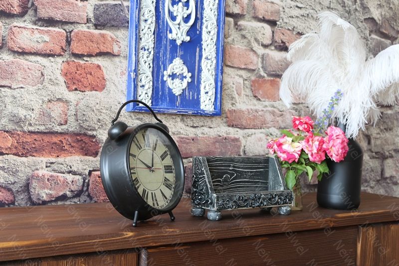 Neiwel Vintage Loa Eskitme Siyah Stand Raf