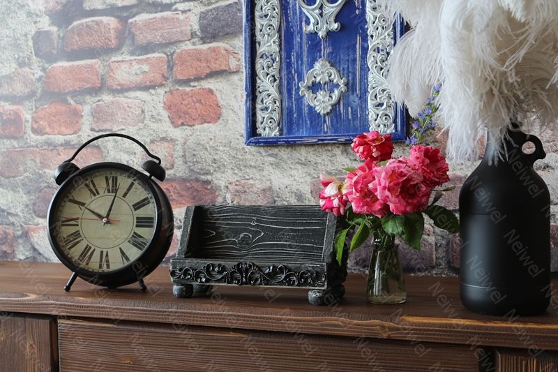 Neiwel Vintage Loa Eskitme Siyah Stand Raf