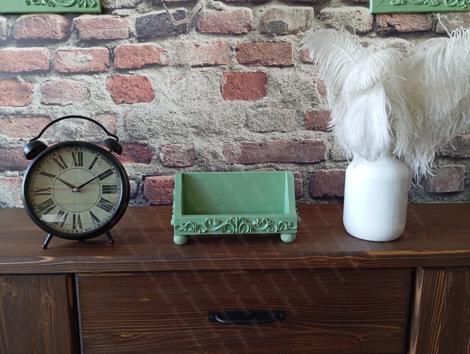 Neiwel Vintage Loa Yeşil Stand Raf
