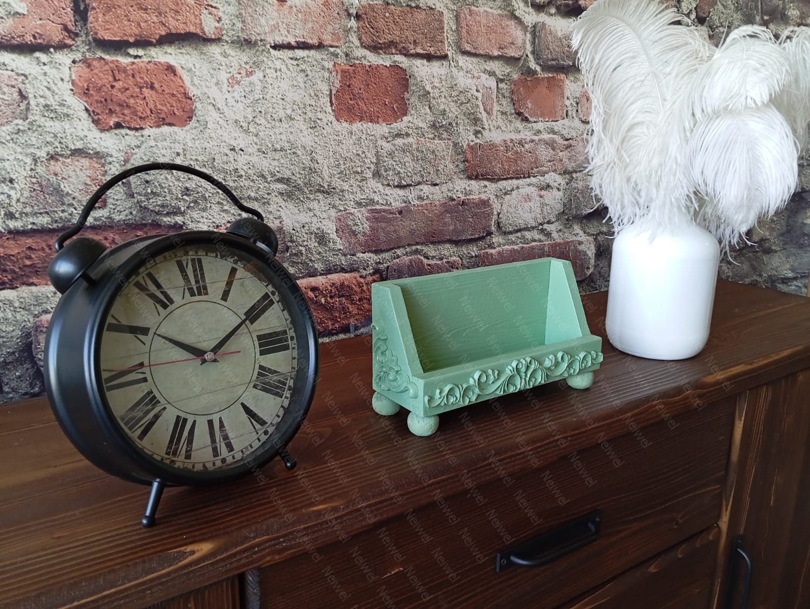 Neiwel Vintage Loa Yeşil Stand Raf