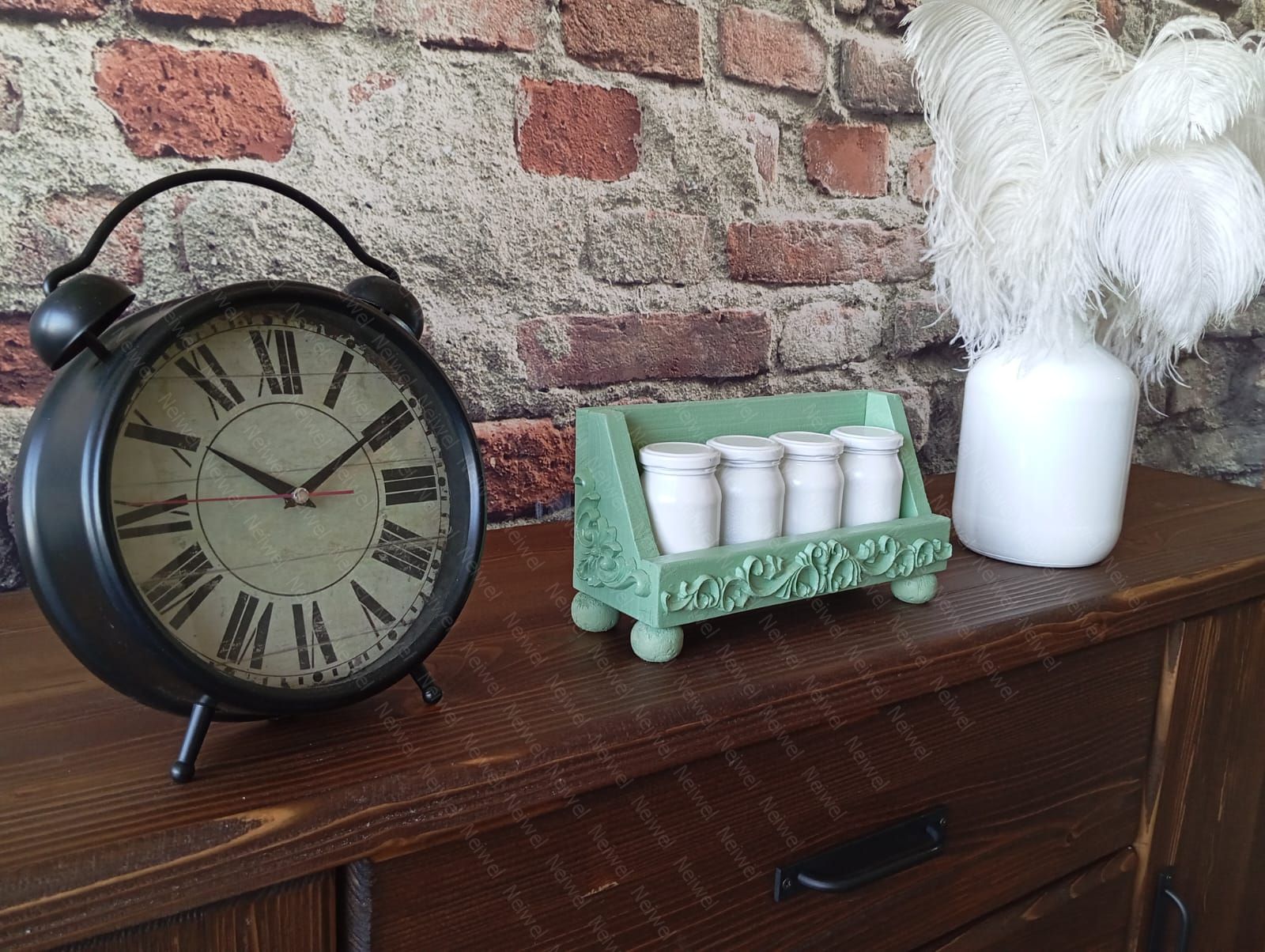 Neiwel Vintage Loa Yeşil Stand Raf