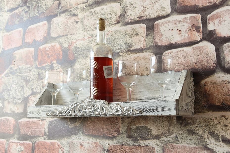Neiwel Vintage Meira Eskitme Beyaz Bar Raf