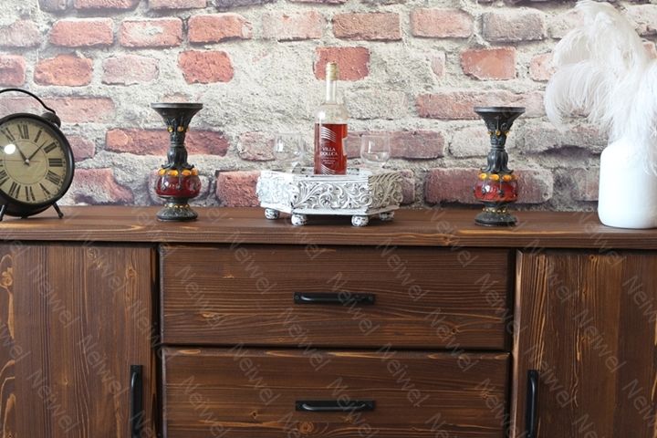 Neiwel Vintage Mercan Eskitme Beyaz Altıgen Bar Standı