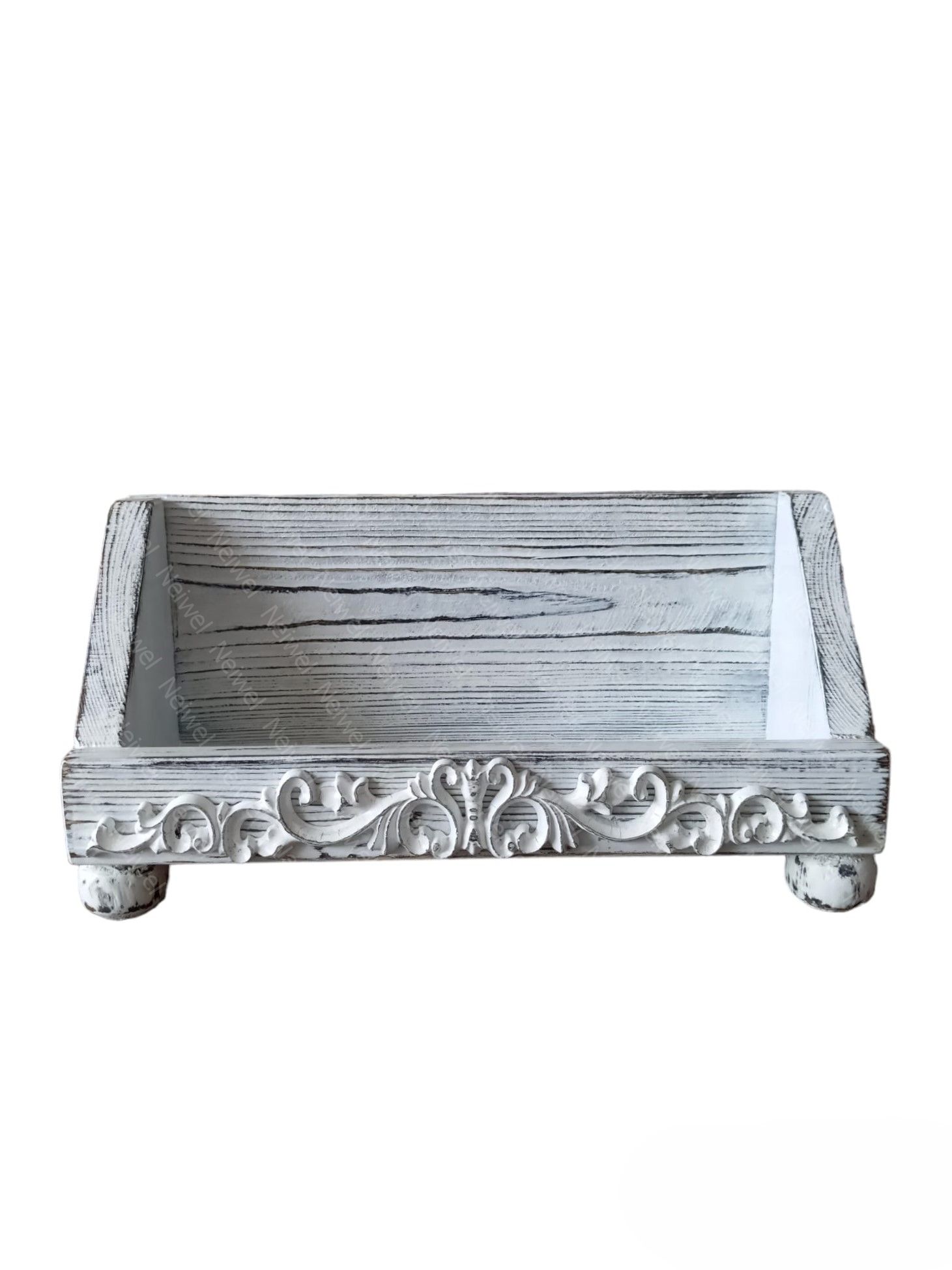 Neiwel Vintage Nova Eskitme Beyaz Bar Standı