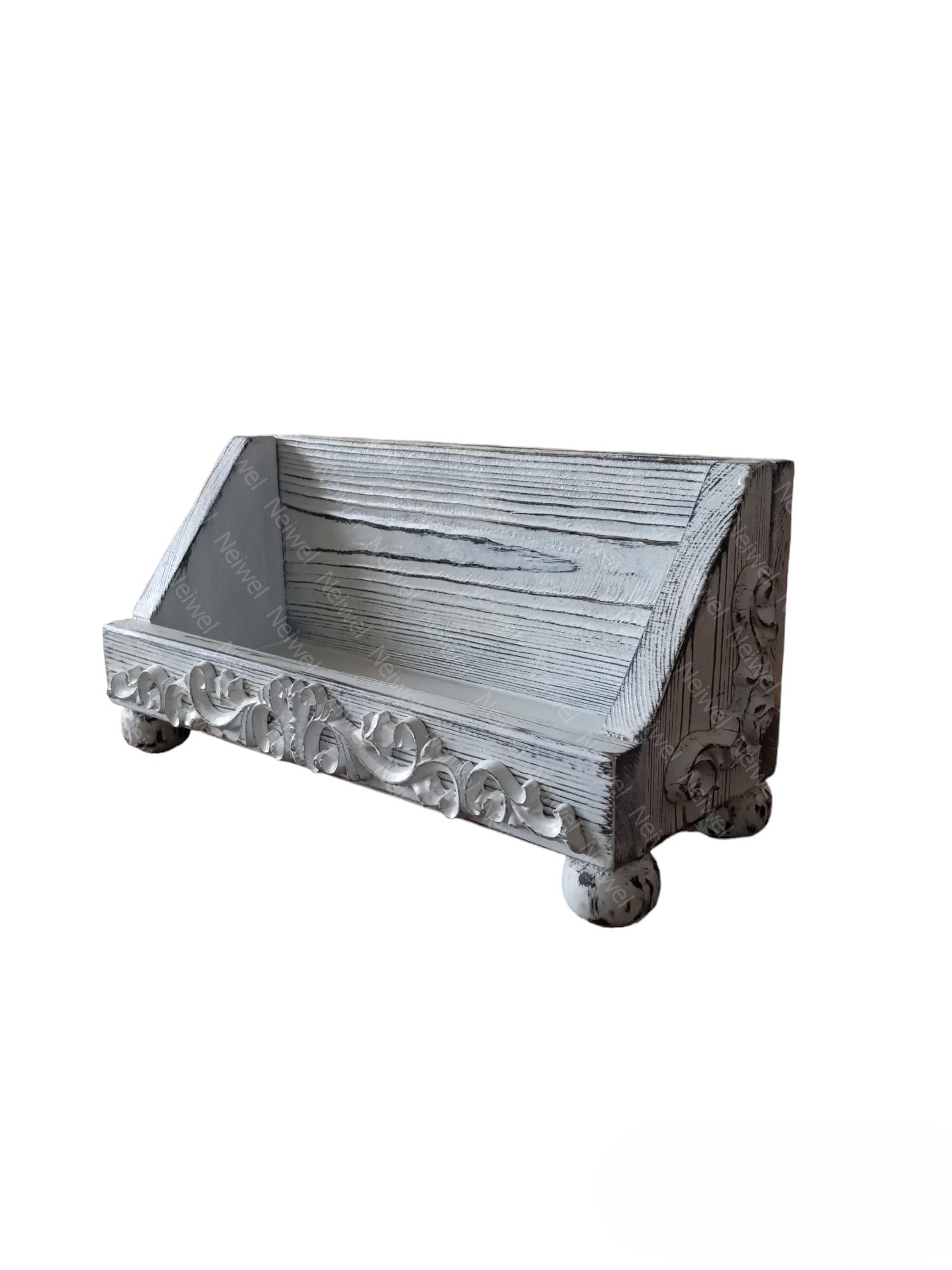 Neiwel Vintage Nova Eskitme Beyaz Bar Standı
