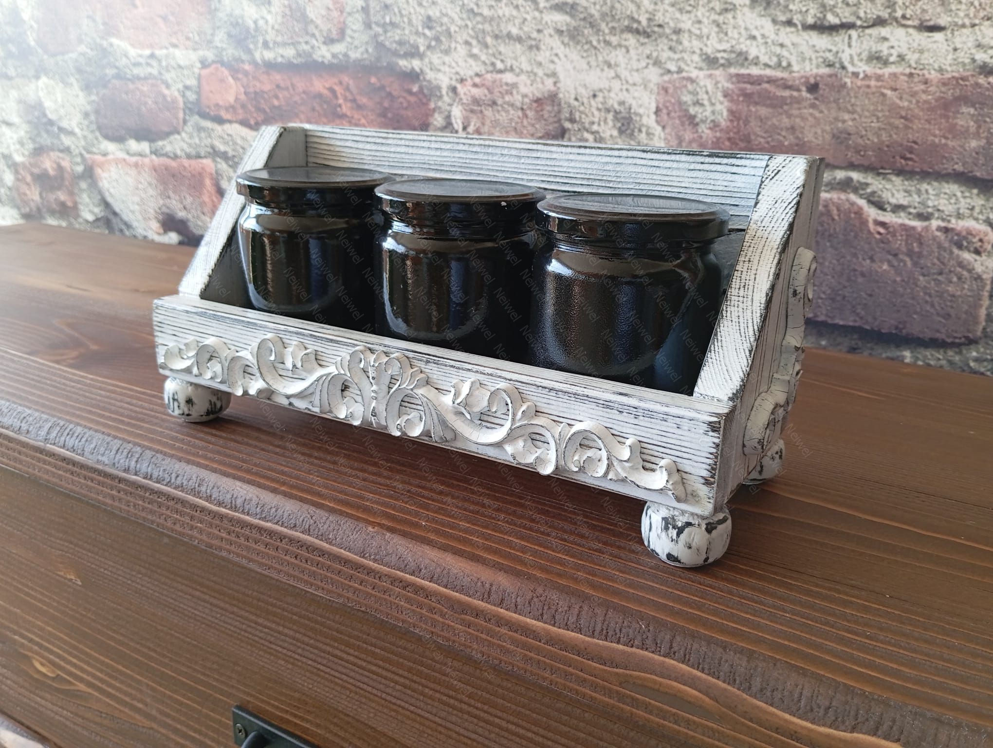Neiwel Vintage Nova Eskitme Beyaz Stand Raf