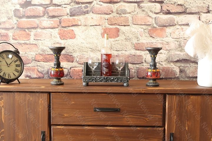 Neiwel Vintage Nova Eskitme Siyah Bar Standı