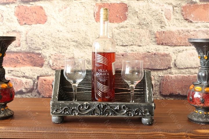 Neiwel Vintage Nova Eskitme Siyah Bar Standı