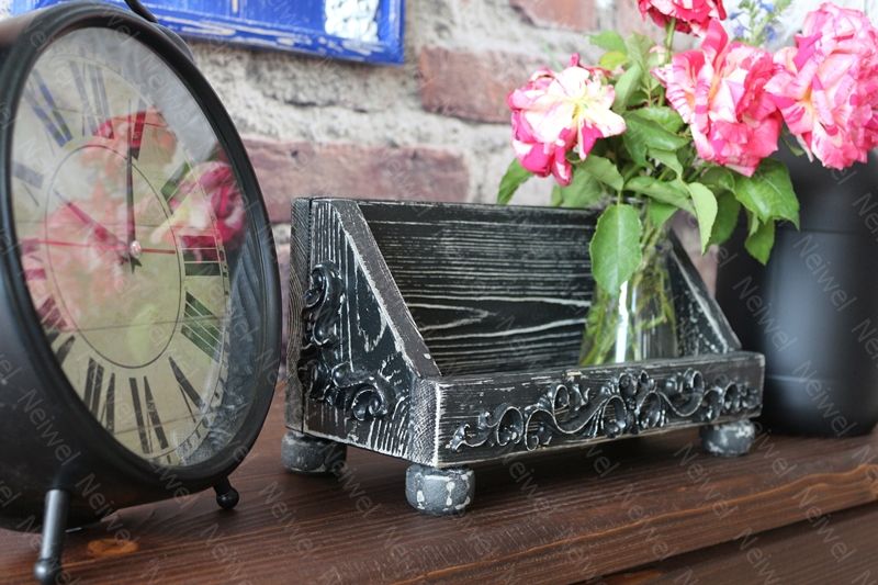 Neiwel Vintage Nova Eskitme Siyah Stand Raf