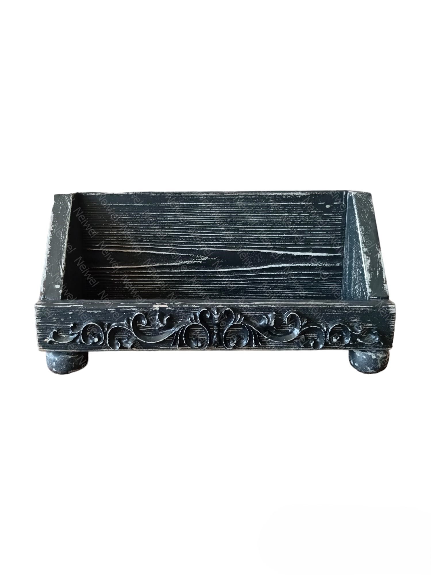 Neiwel Vintage Nova Eskitme Siyah Stand Raf