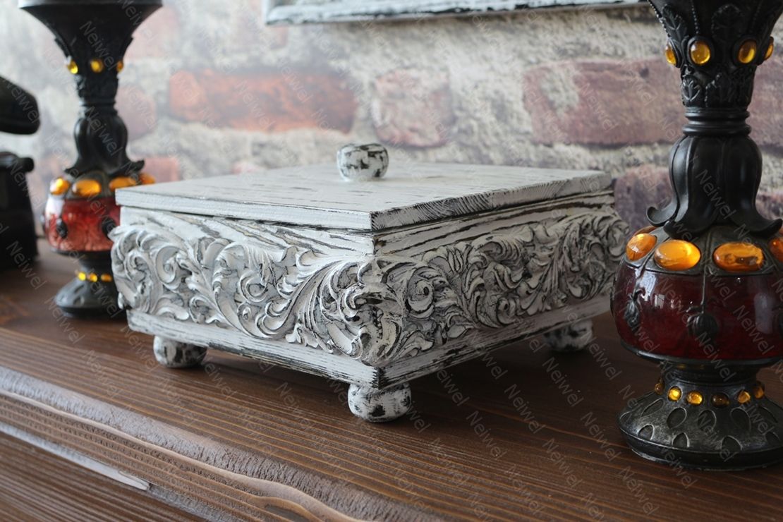 Neiwel Vintage Oniks Eskitme Beyaz Kutu