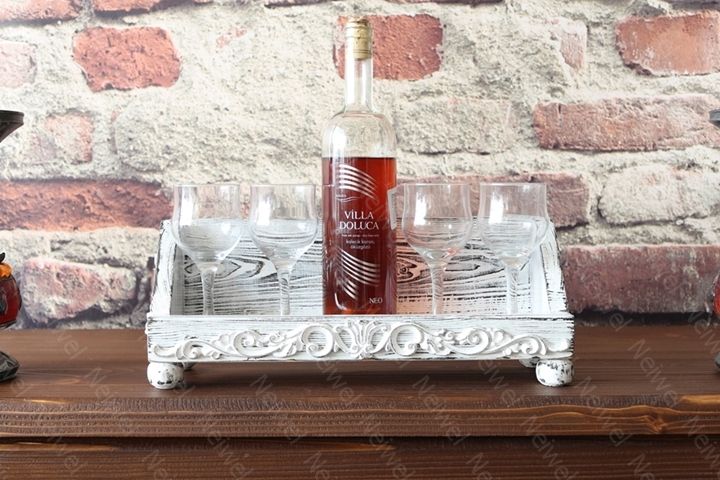 Neiwel Vintage Pai Eskitme Beyaz Bar Standı