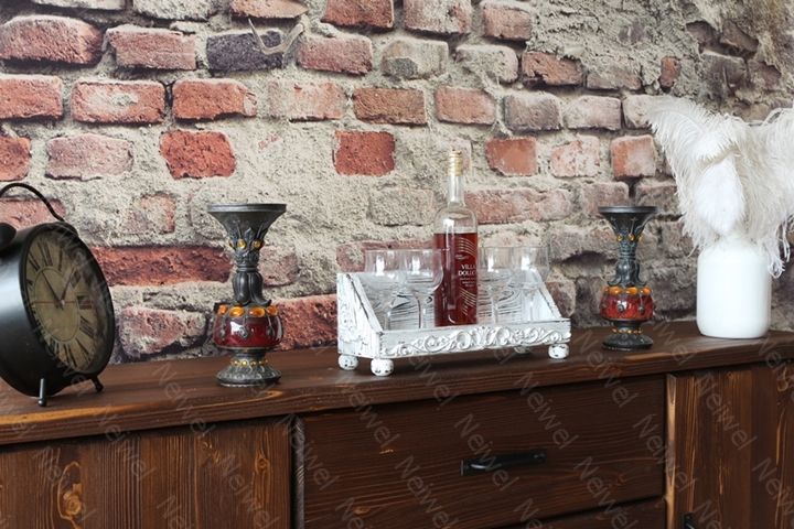 Neiwel Vintage Pai Eskitme Beyaz Bar Standı