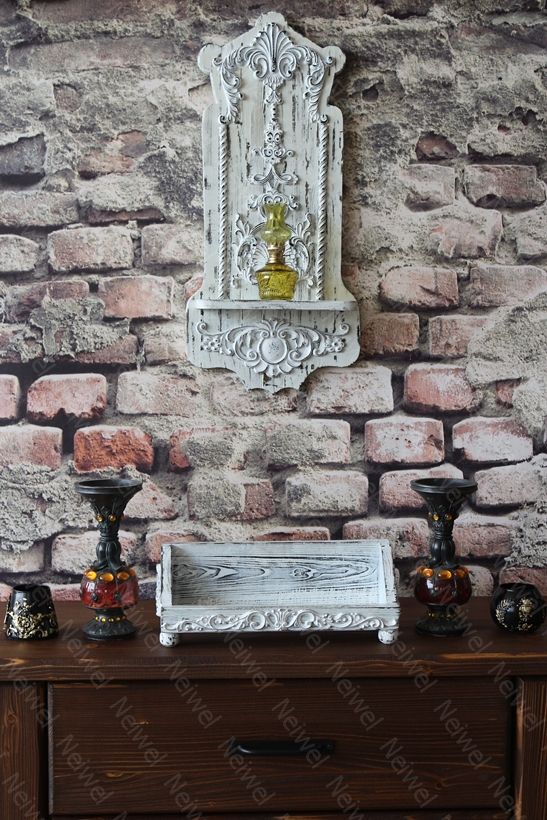 Neiwel Vintage Pai Eskitme Beyaz Stand Raf