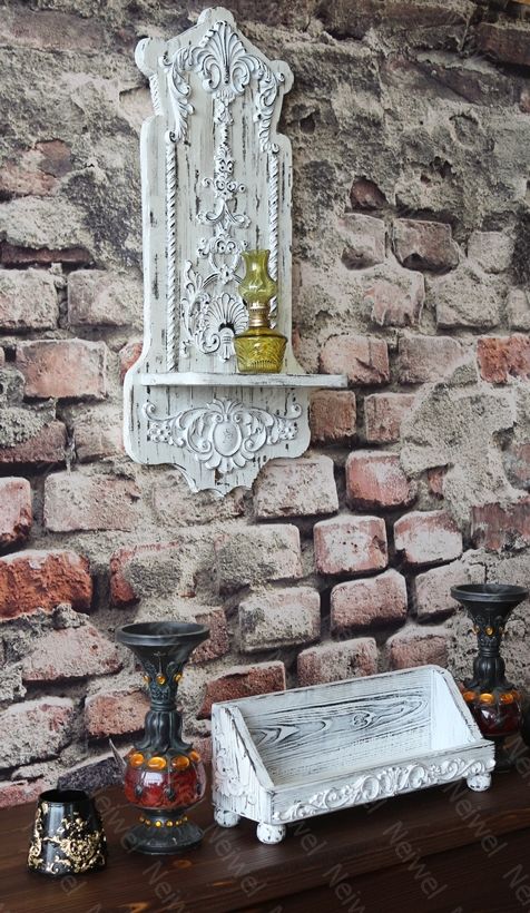 Neiwel Vintage Pai Eskitme Beyaz Stand Raf