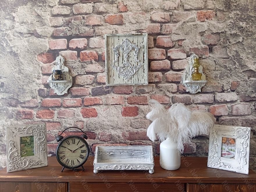 Neiwel Vintage Pai Eskitme Beyaz Stand Raf