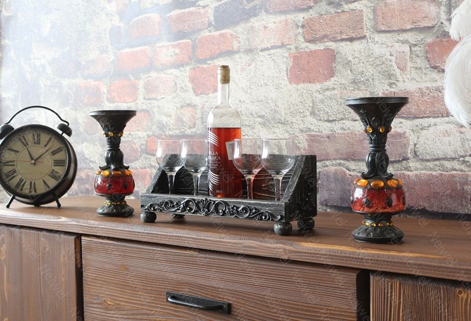Neiwel Vintage Pai Eskitme Siyah Bar Standı