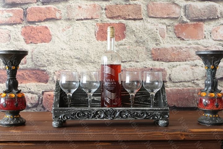 Neiwel Vintage Pai Eskitme Siyah Bar Standı