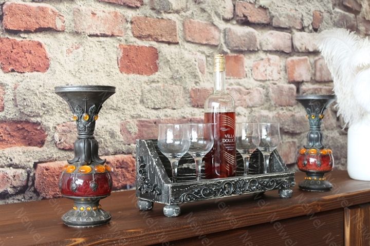 Neiwel Vintage Pai Eskitme Siyah Bar Standı