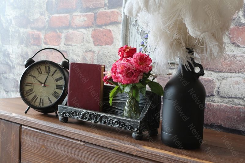 Neiwel Vintage Pai Eskitme Siyah Stand Raf