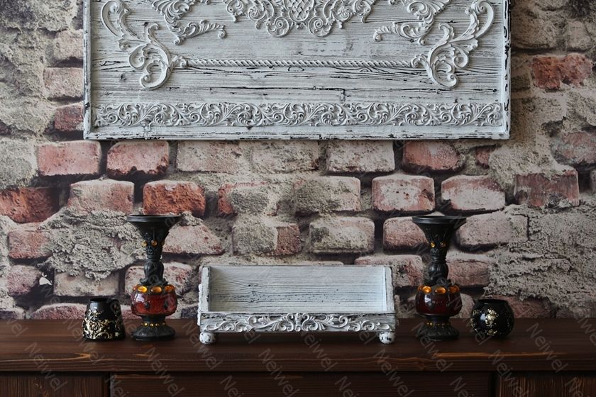 Neiwel Vintage Rian Eskitme Beyaz Stand Raf