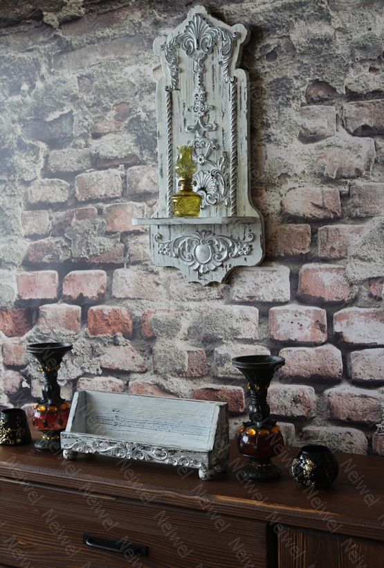 Neiwel Vintage Rian Eskitme Beyaz Stand Raf