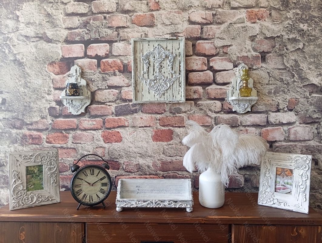 Neiwel Vintage Rian Eskitme Beyaz Stand Raf