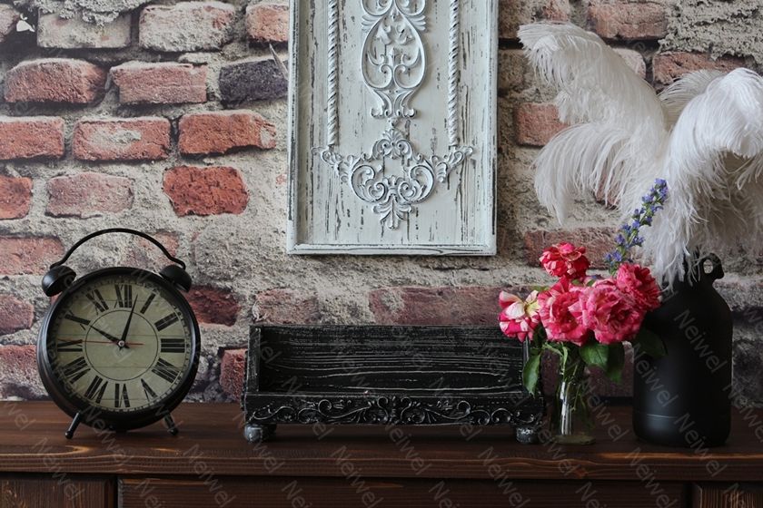 Neiwel Vintage Rian Eskitme Siyah Stand Raf