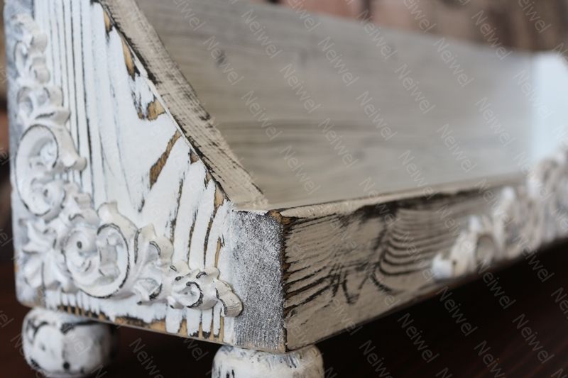 Neiwel Vintage Roha Eskitme Beyaz Stand Raf