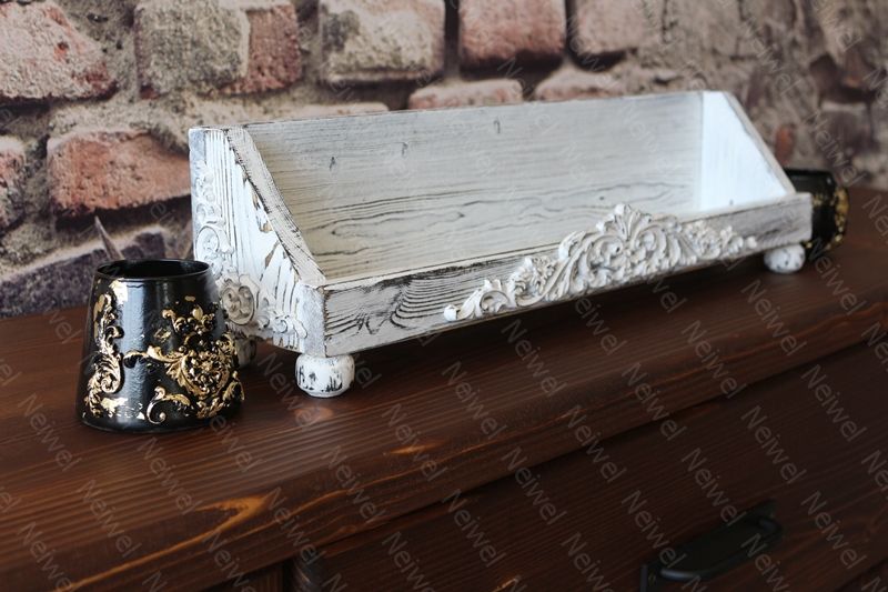 Neiwel Vintage Roha Eskitme Beyaz Stand Raf