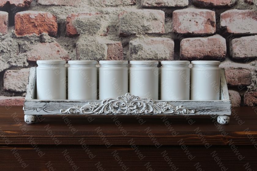 Neiwel Vintage Roha Eskitme Beyaz Stand Raf