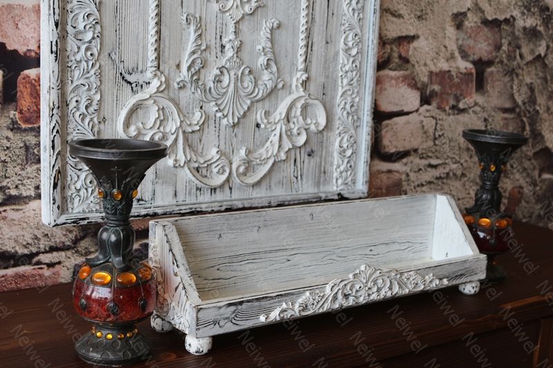 Neiwel Vintage Roha Eskitme Beyaz Stand Raf