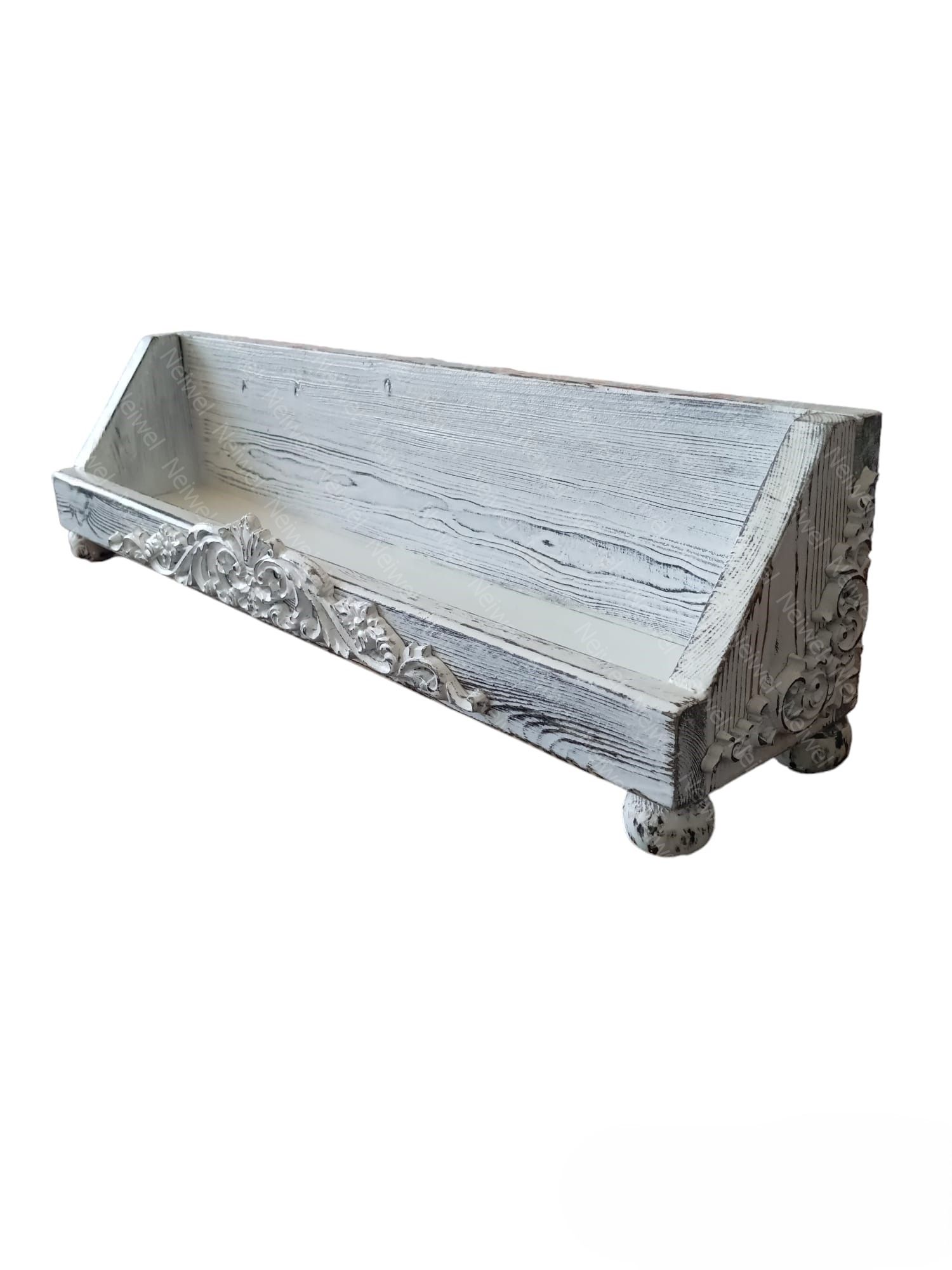Neiwel Vintage Roha Eskitme Beyaz Stand Raf