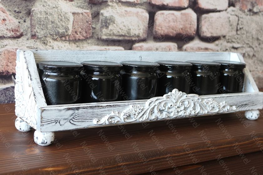 Neiwel Vintage Roha Eskitme Beyaz Stand Raf