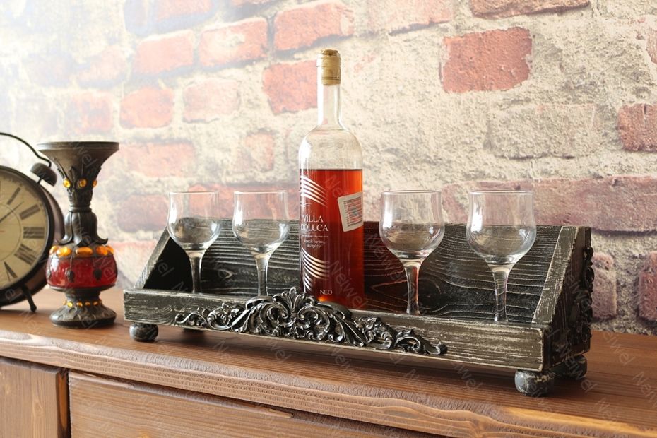 Neiwel Vintage Roha Eskitme Siyah Bar Standı