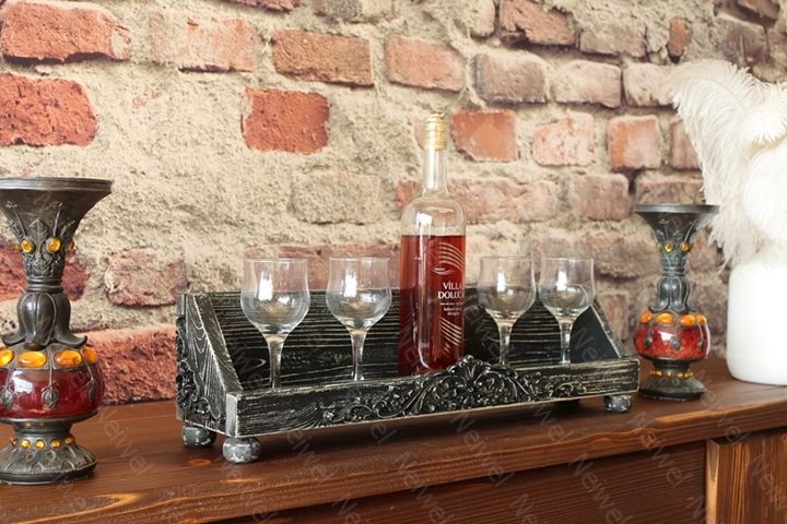 Neiwel Vintage Roha Eskitme Siyah Bar Standı