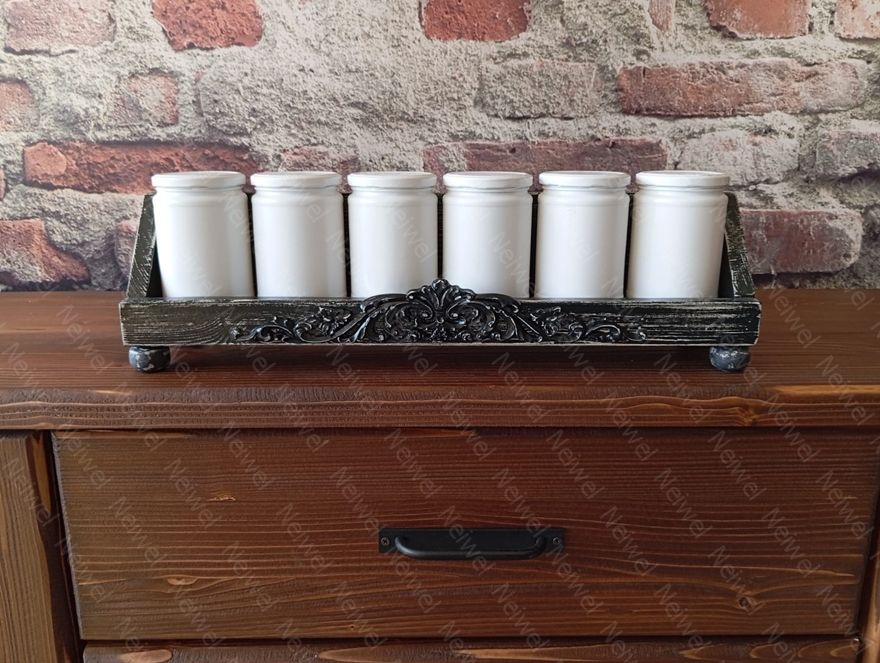 Neiwel Vintage Roha Eskitme Siyah Stand Raf