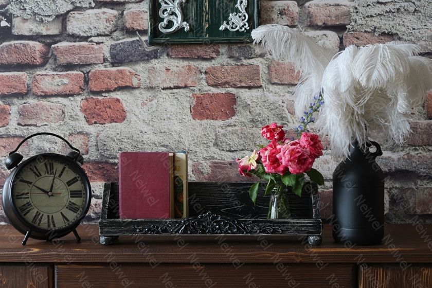Neiwel Vintage Roha Eskitme Siyah Stand Raf
