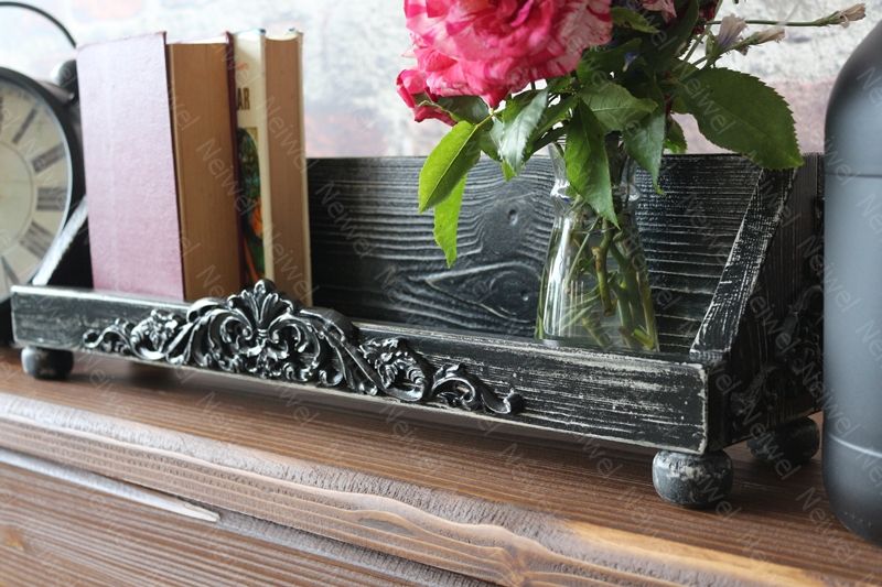 Neiwel Vintage Roha Eskitme Siyah Stand Raf