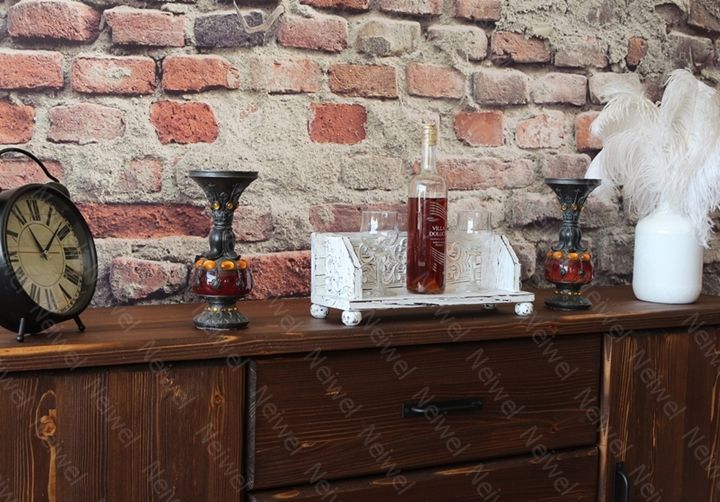 Neiwel Vintage Senna Eskitme Beyaz Bar Standı