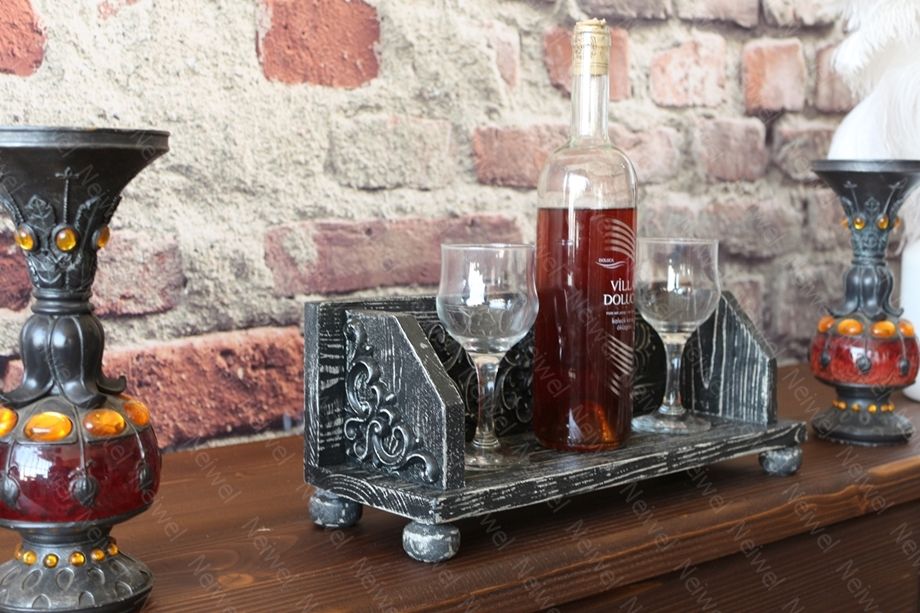 Neiwel Vintage Senna Eskitme Siyah Bar Standı