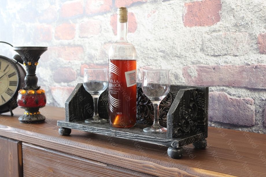 Neiwel Vintage Senna Eskitme Siyah Bar Standı