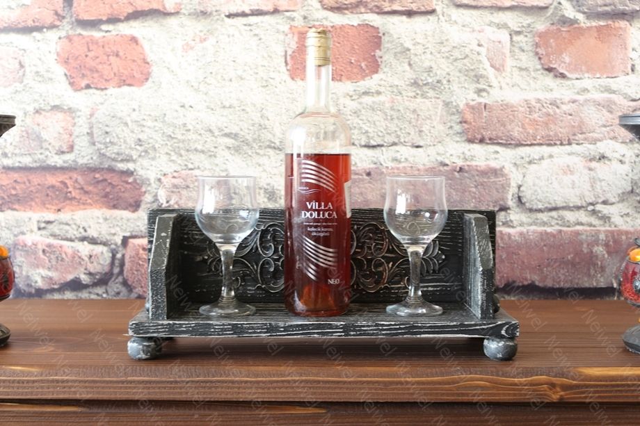 Neiwel Vintage Senna Eskitme Siyah Bar Standı