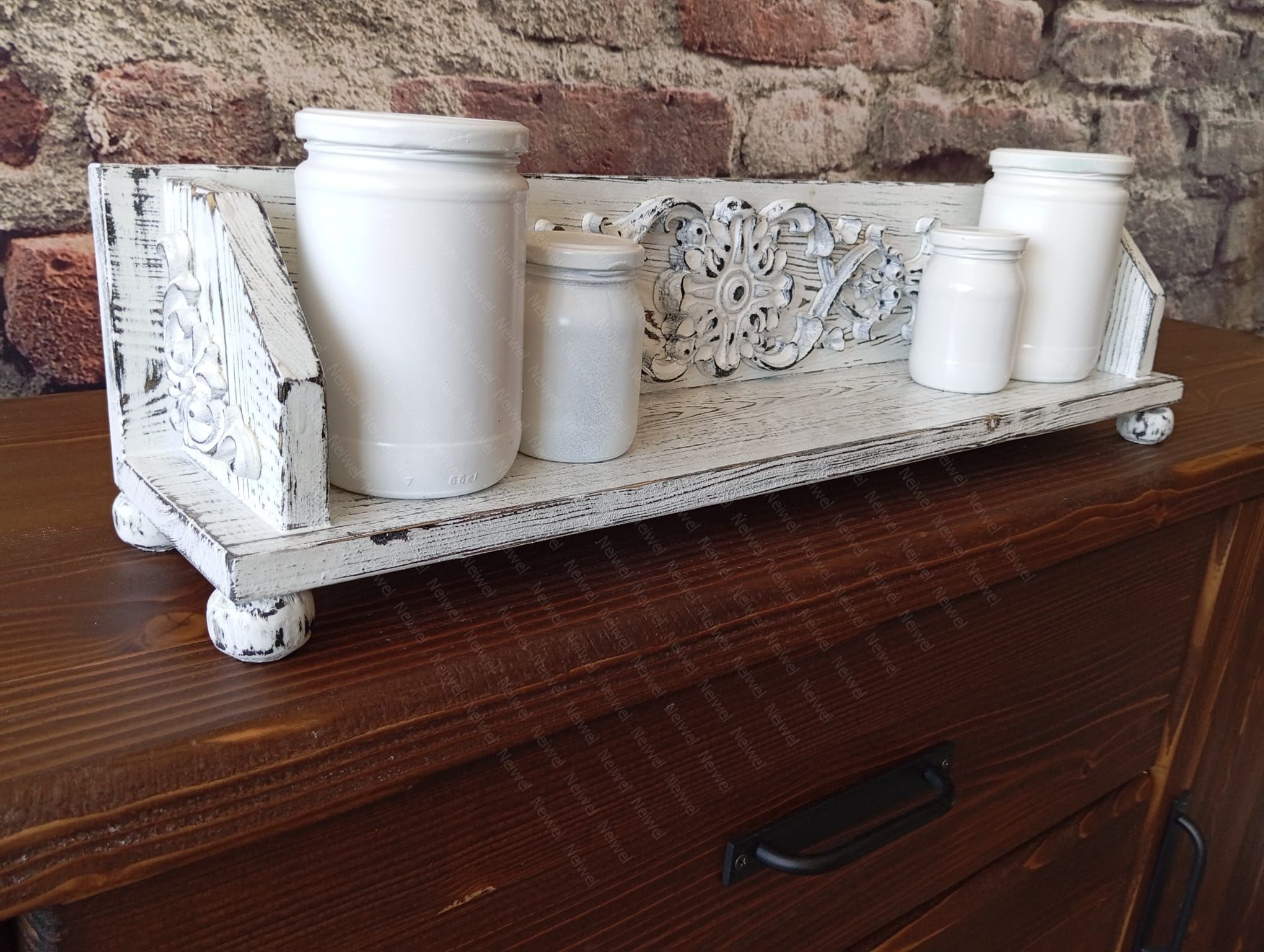 Neiwel Vintage Suen Eskitme Beyaz Stand Raf