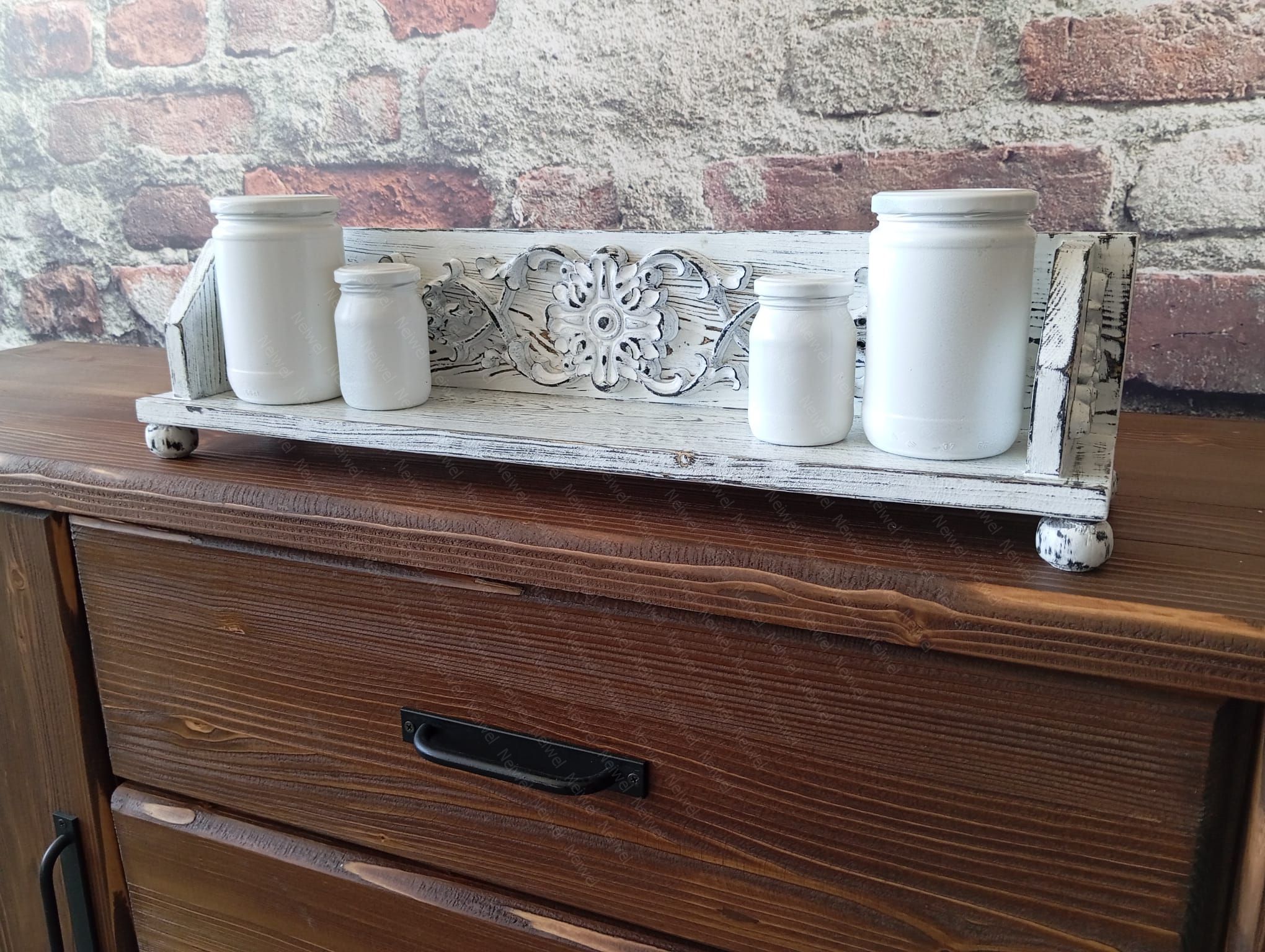Neiwel Vintage Suen Eskitme Beyaz Stand Raf